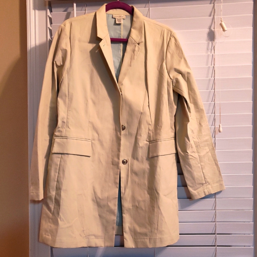 Banana Republic Trench Rain Coat Sea Green Size Large